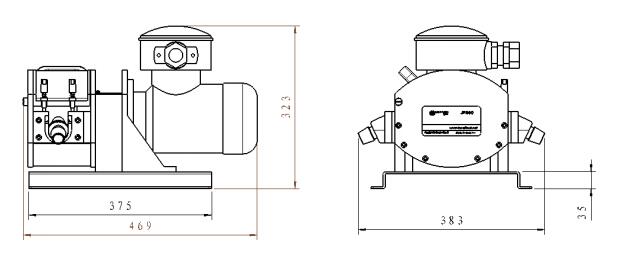 FP300S-A3變頻防爆電機型蠕動泵尺寸圖